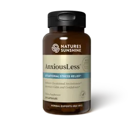 Nature's Sunshine AnxiousLess supplement bottle